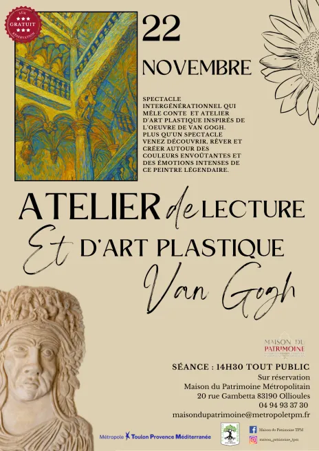 Atelier de lecture et d'art plastique Van Gogh