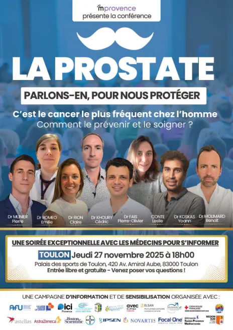 AFFICHE CONFERENCES DE PREVENTION PROSTATE 2025 - Toulon