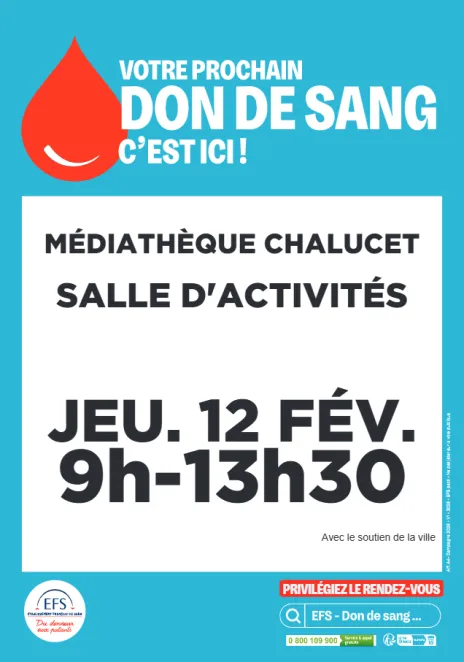 Don du sang 12 février 2026