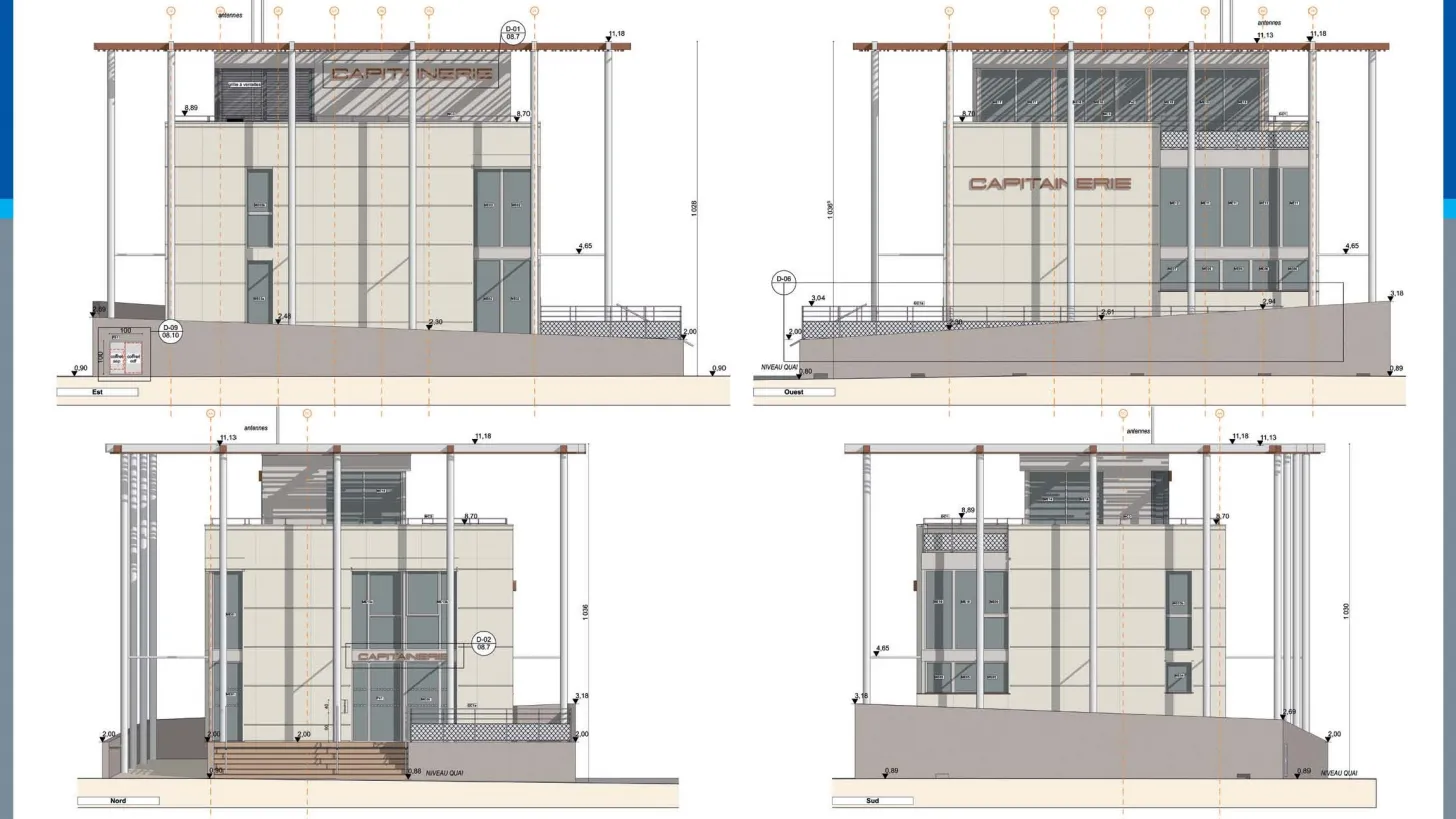 Nouvelle Capitainerie du port de Toulon - La Seyne Brégaillon, plans des architectes Poiesis