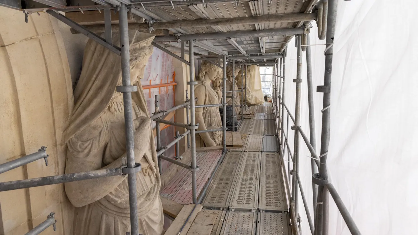 Visite de chantier des travaux à Opéra TPM