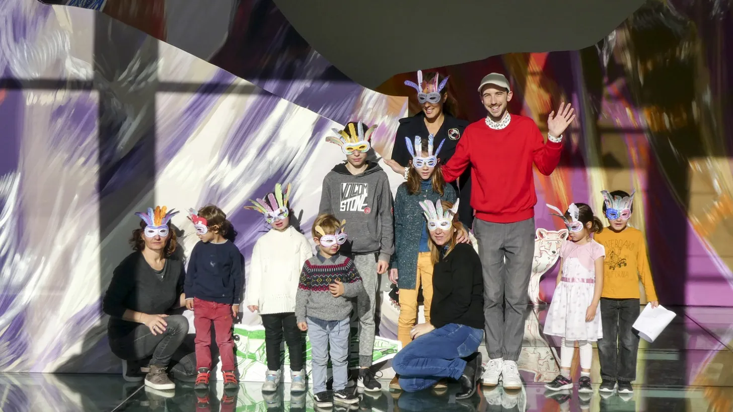 ateliers durant le festival Pitchouns à la villa Noailles avec l'artiste Alexandre Benjamin Navet 