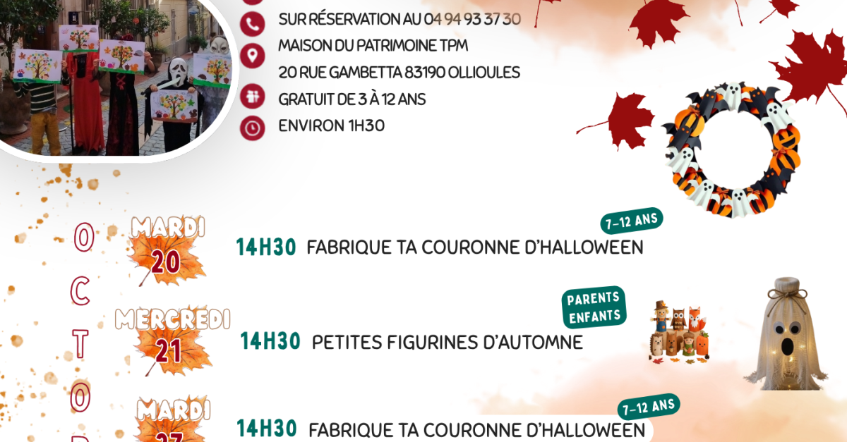 Atelier des vacances d'octobre - Maison du Patrimoine