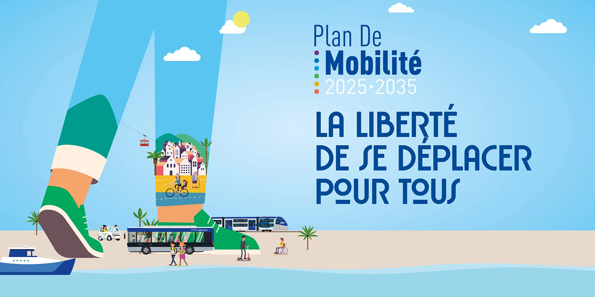 Affiche Plan de Mobilité avec comme slogan : La liberté de se déplacer pour tous