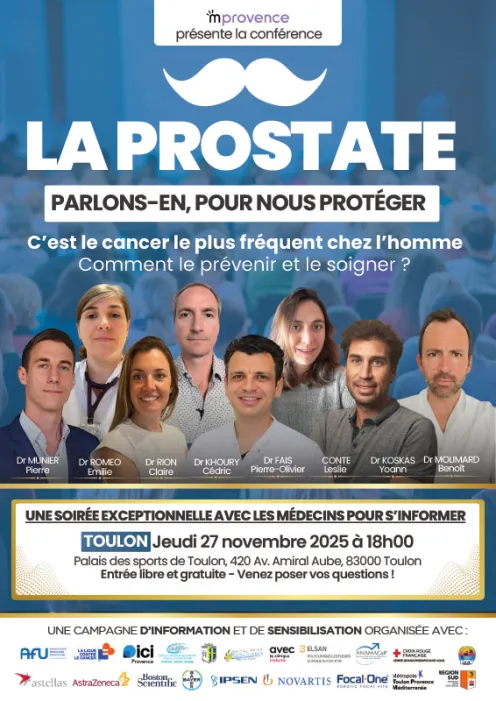 AFFICHE CONFERENCES DE PREVENTION PROSTATE 2025 - Toulon
