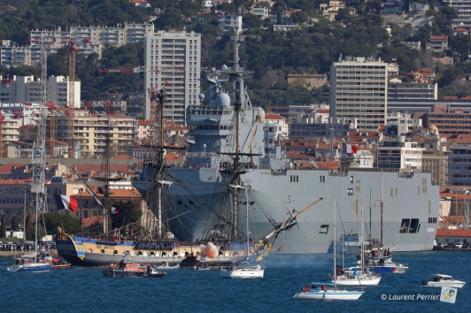 Arrivée de l'Hermione dans la rade de Toulon