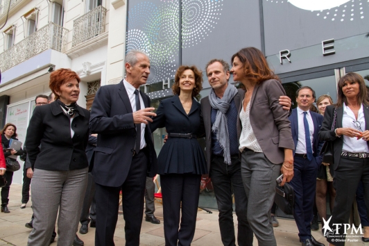Geneviève Lévy, Hubert Falco, Audrey Azoulay, Charles Berling et Pascale Boeglin Rodier devant le Liberté