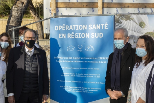 Renaud Muselier, président de la Région SUD - visite du chantier de IFPVPS - îlot Montety