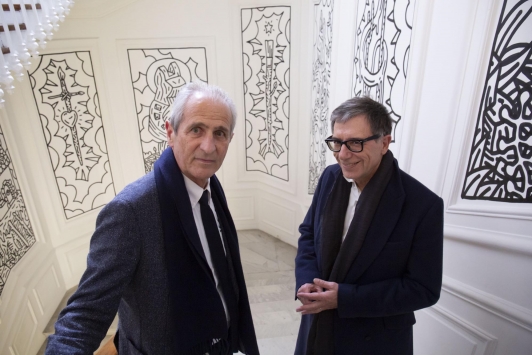 Hubert Falco et Serge Lasvignes à l'Hôtel départemental des Arts à Toulon